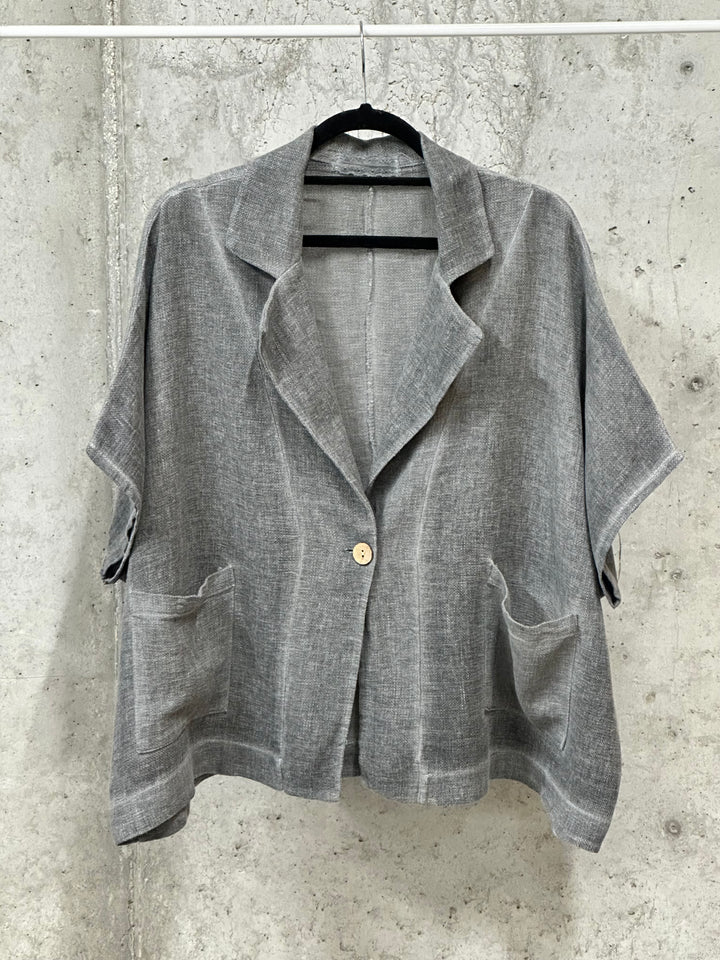 Oversize-Jacke aus Leinen und Baumwolle (Größe 40/46) MADE IN ITALY