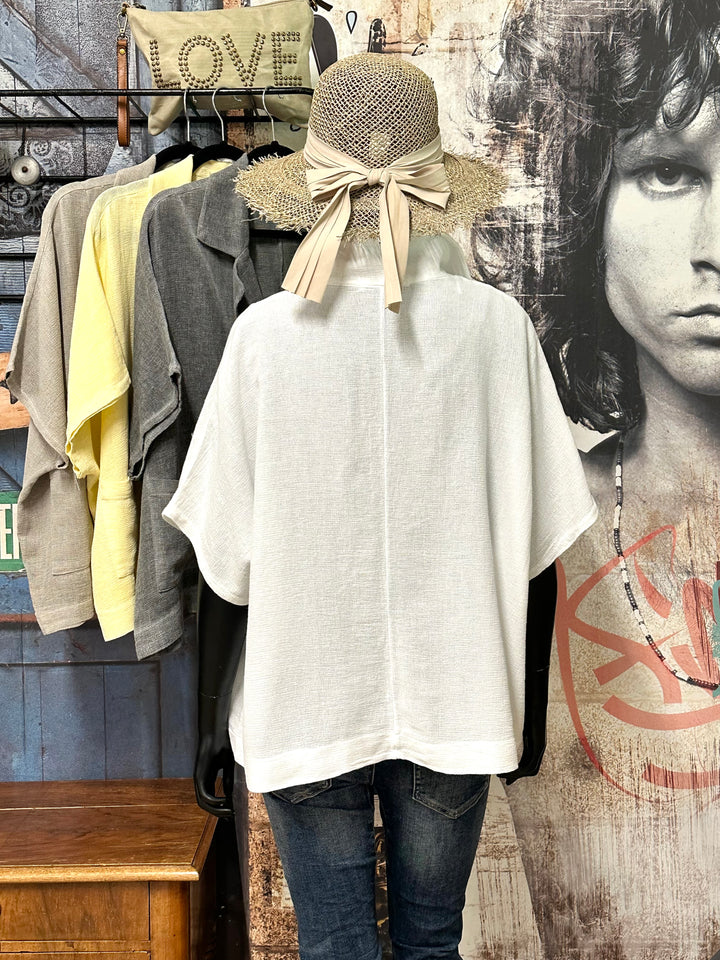 Oversize-Jacke aus Leinen und Baumwolle (Größe 40/46) MADE IN ITALY