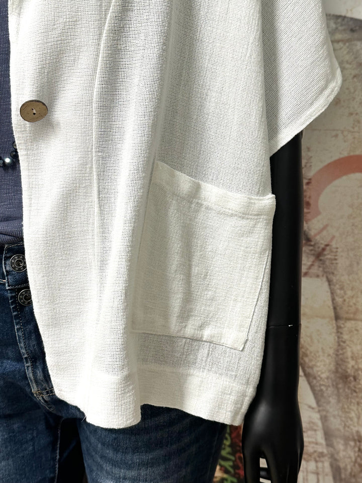 Oversize-Jacke aus Leinen und Baumwolle (Größe 40/46) MADE IN ITALY