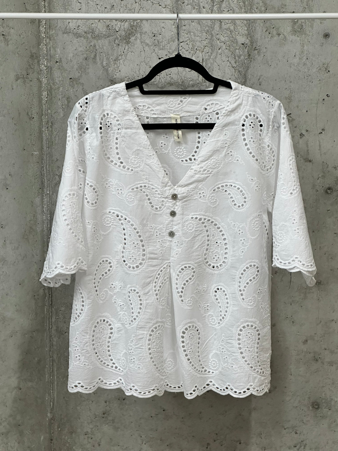 Bluse aus 100 % Baumwolle mit englischer Stickerei (38/42) MADE IN ITALY