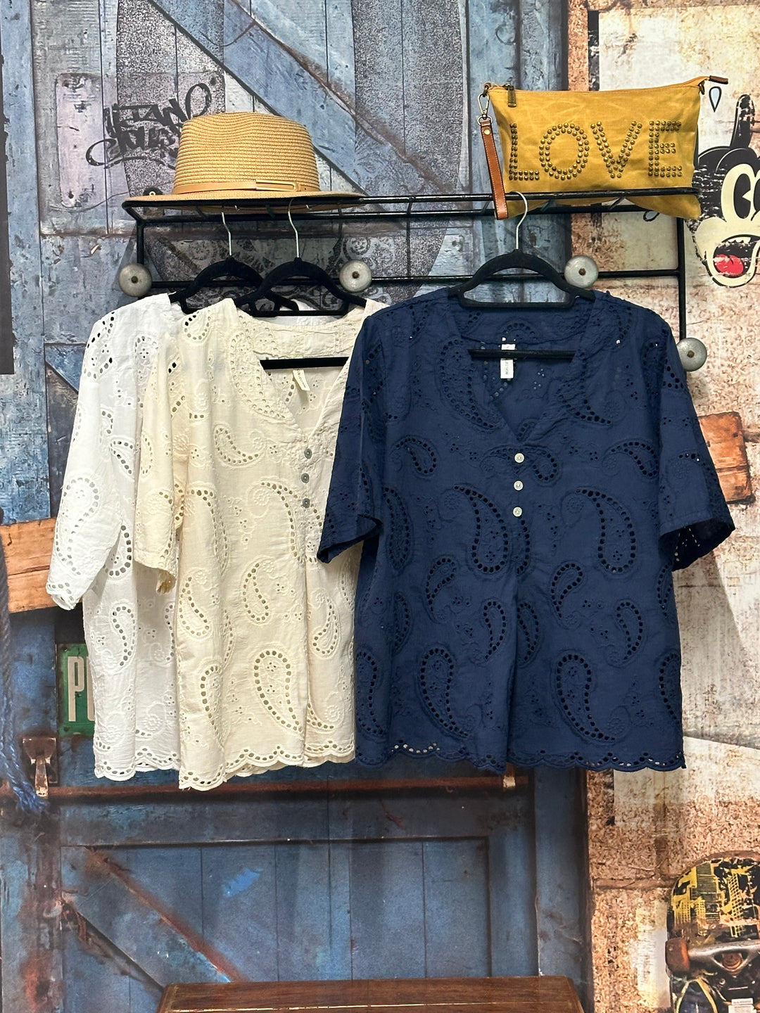 Bluse aus 100 % Baumwolle mit englischer Stickerei (38/42) MADE IN ITALY