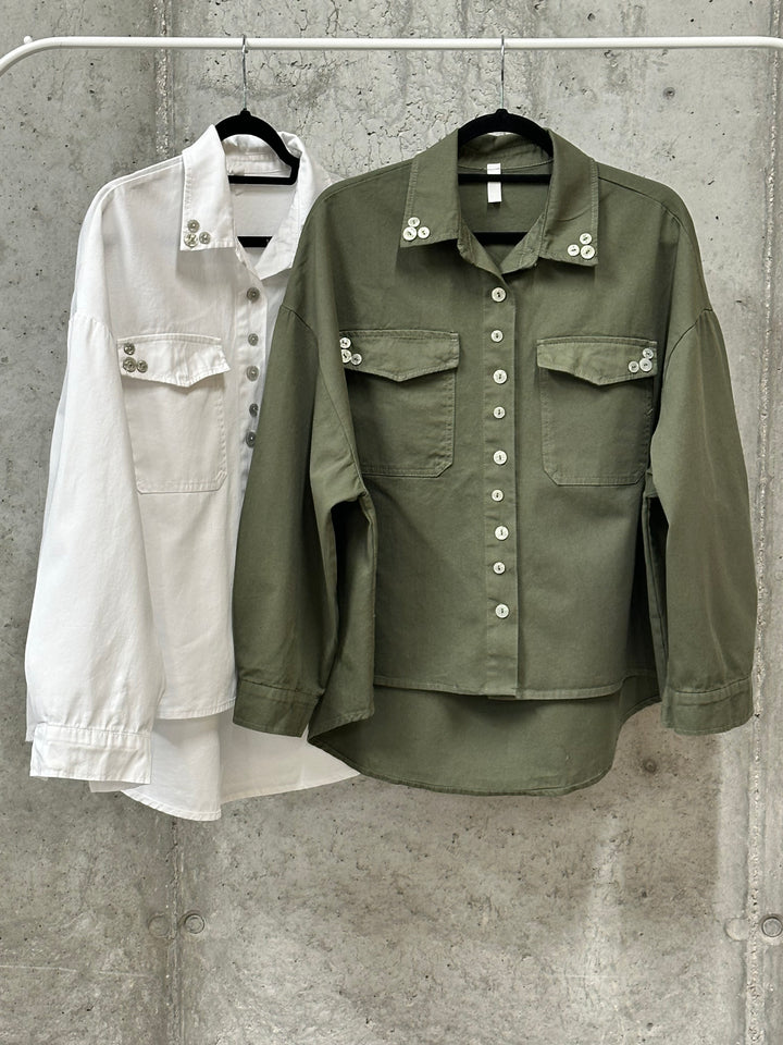 Baumwollhemd mit „Perlmuttknöpfen“ (Größen 40–46) MADE IN ITALY