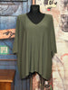 T-shirt + size ultra fluide col V kaki