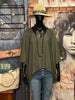 T-shirt + size ultra fluide col V kaki