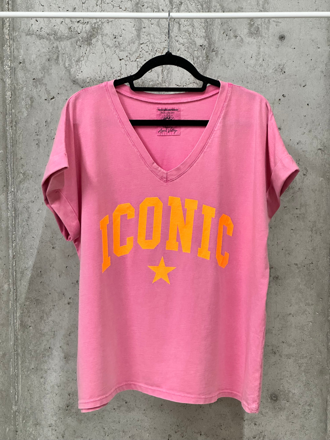 Oversize-T-Shirt mit V-Ausschnitt „ICONIC“ (40/44) MADE IN ITALY