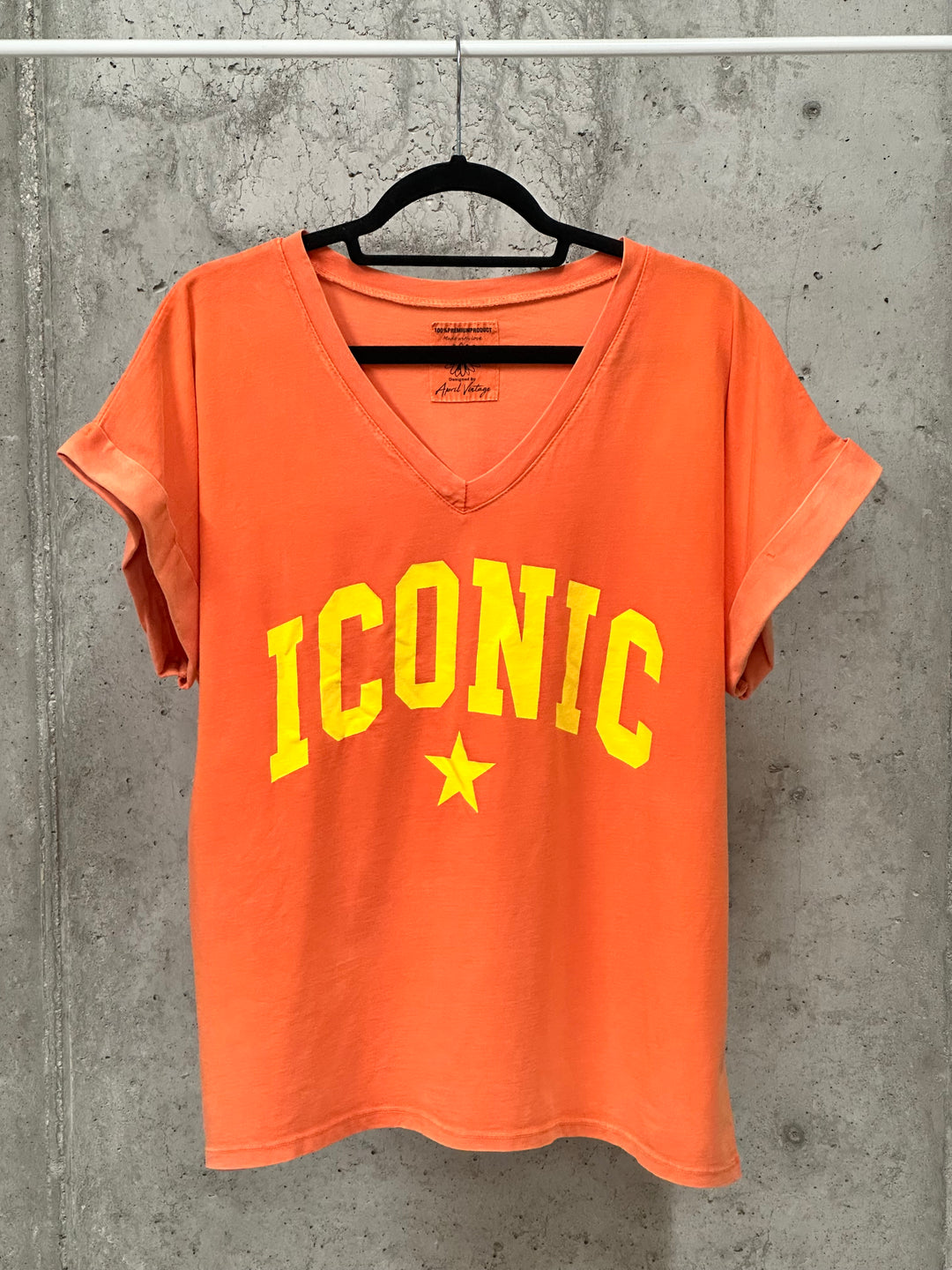 Oversize-T-Shirt mit V-Ausschnitt „ICONIC“ (40/44) MADE IN ITALY