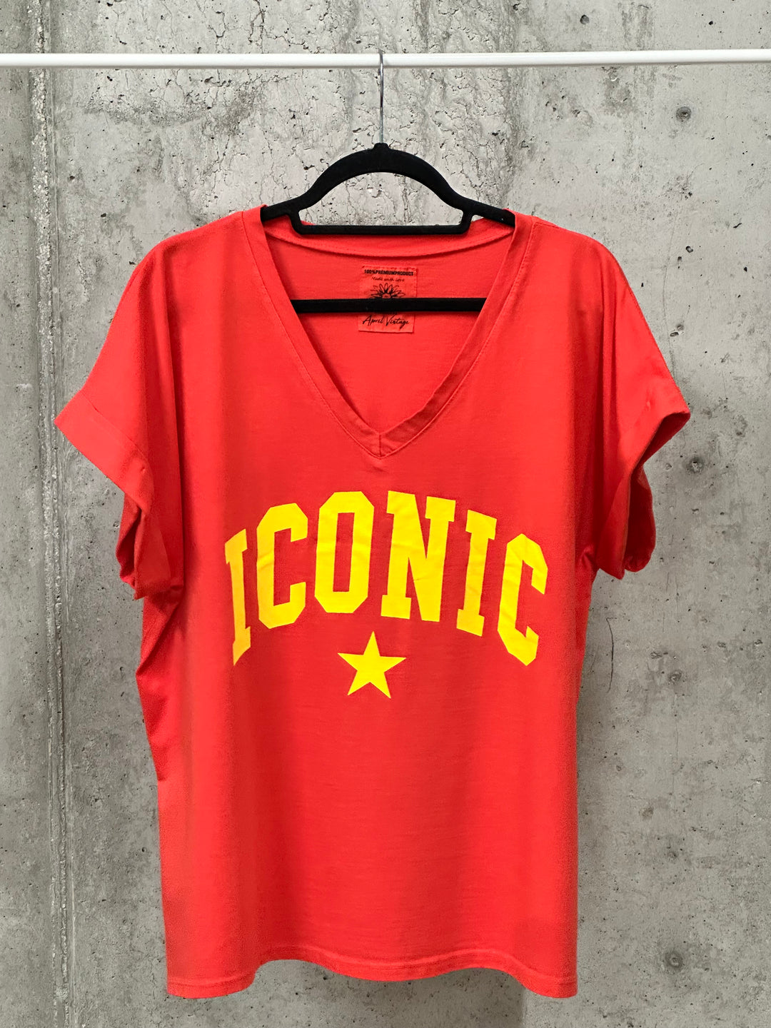 Oversize-T-Shirt mit V-Ausschnitt „ICONIC“ (40/44) MADE IN ITALY