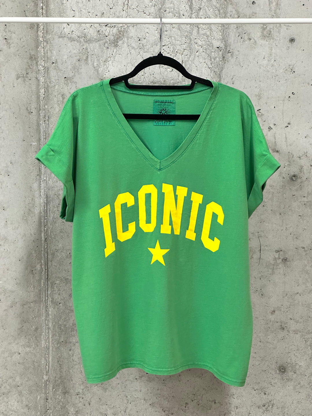 Oversize-T-Shirt mit V-Ausschnitt „ICONIC“ (40/44) MADE IN ITALY