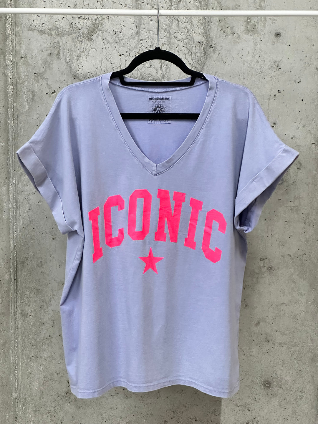 Oversize-T-Shirt mit V-Ausschnitt „ICONIC“ (40/44) MADE IN ITALY