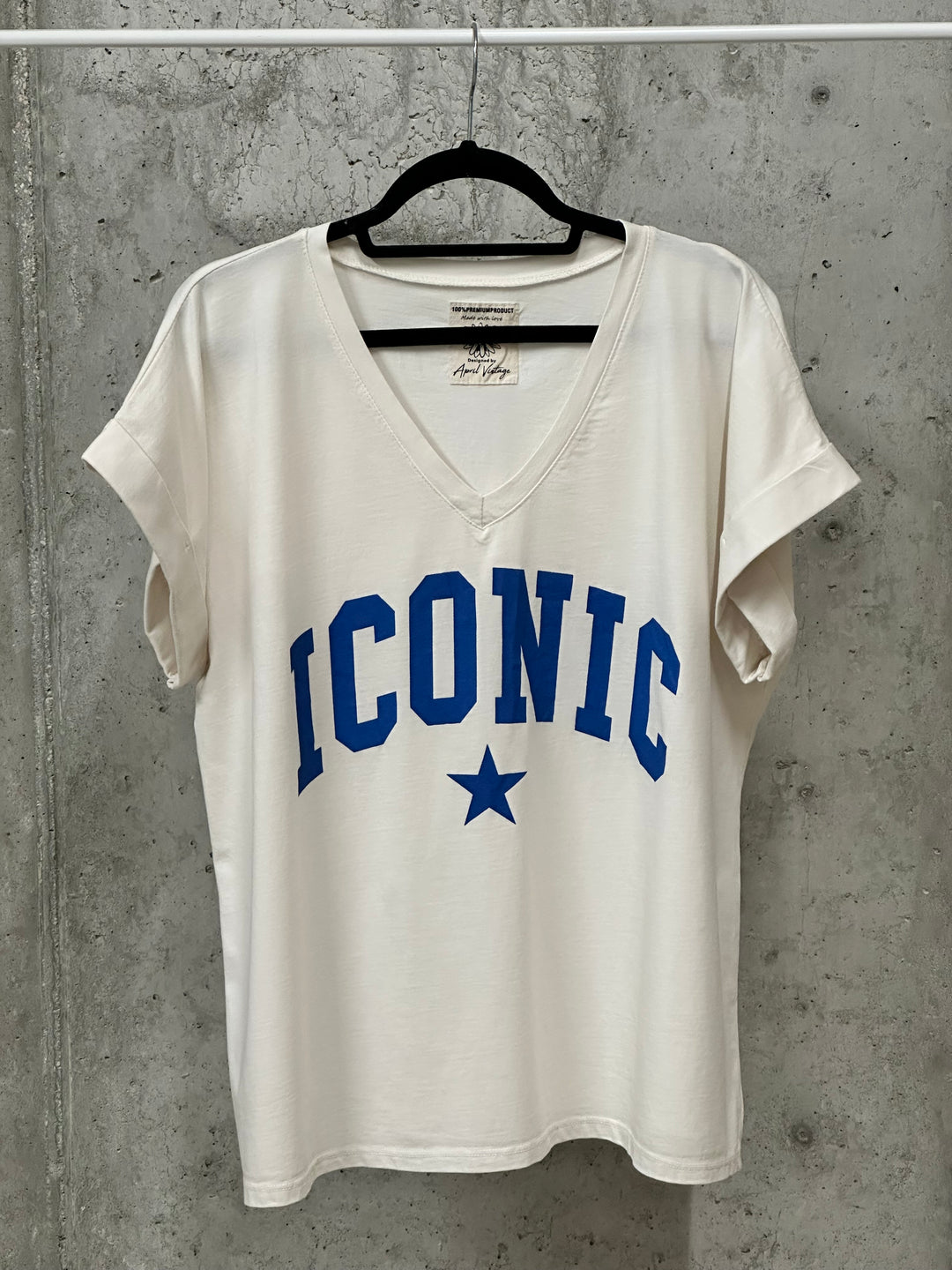 Oversize-T-Shirt mit V-Ausschnitt „ICONIC“ (40/44) MADE IN ITALY