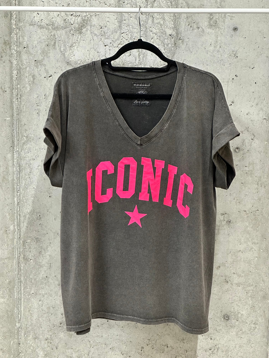 Oversize-T-Shirt mit V-Ausschnitt „ICONIC“ (40/44) MADE IN ITALY