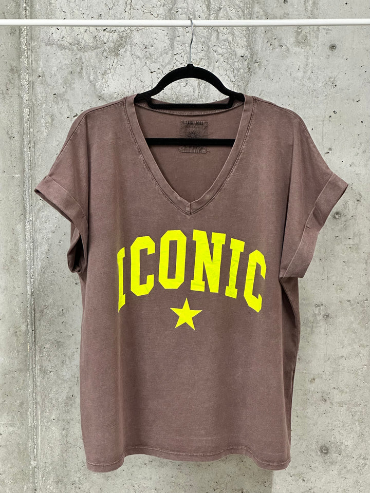 Oversize-T-Shirt mit V-Ausschnitt „ICONIC“ (40/44) MADE IN ITALY
