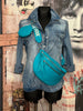 Sac banane bandoulière turquoise