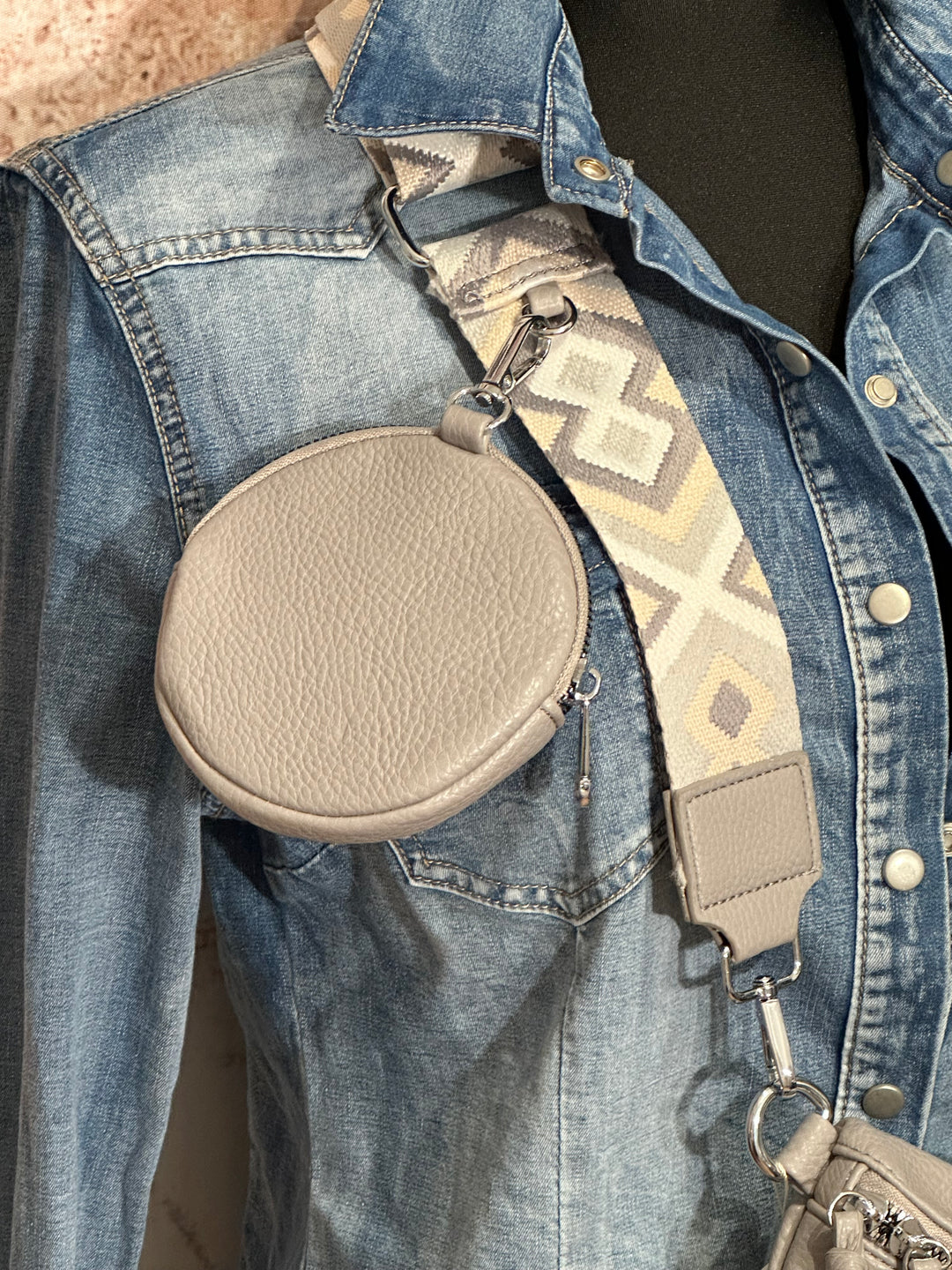 Sac banane bandoulière gris clair
