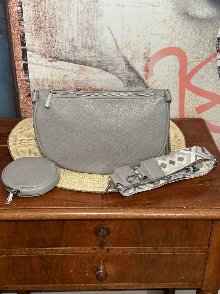 Sac banane bandoulière gris clair
