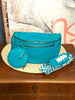 Sac banane bandoulière turquoise