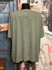 T-shirt col V lurex + size kaki