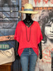 Blouse + size 100% vscose col V satiné framboise