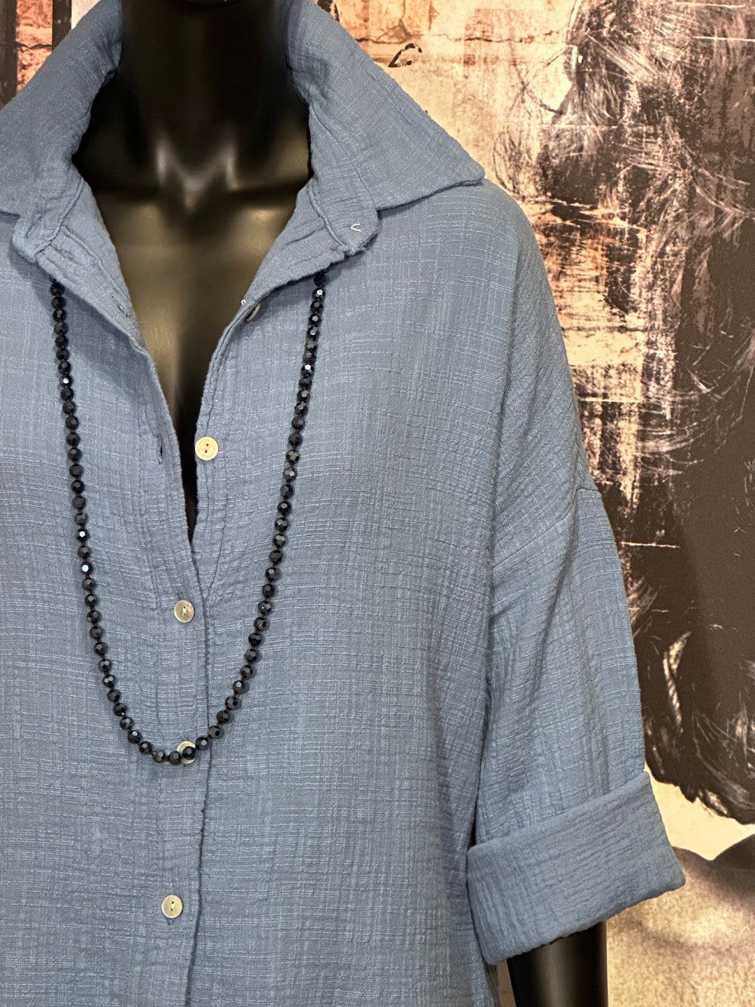 Chemise 100% coton bleue