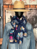 Foulard « chouette » bleu marine