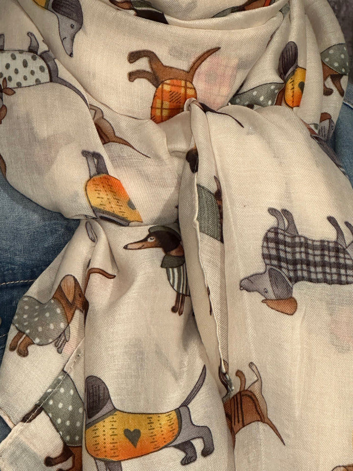 Foulard « chien » écru 100% naturel
