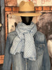 Foulard tons bleus & or 100% naturel