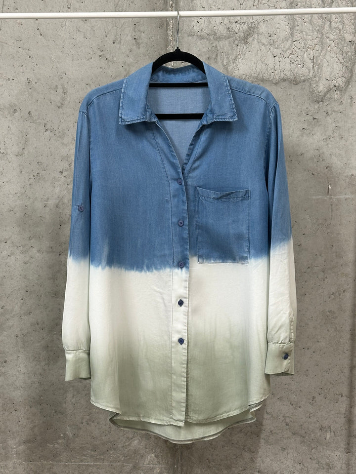 Langes Hemd mit Farbverlauf (38/42) – Made in Italy