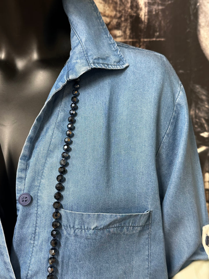 Langes Hemd mit Farbverlauf (38/42) – Made in Italy