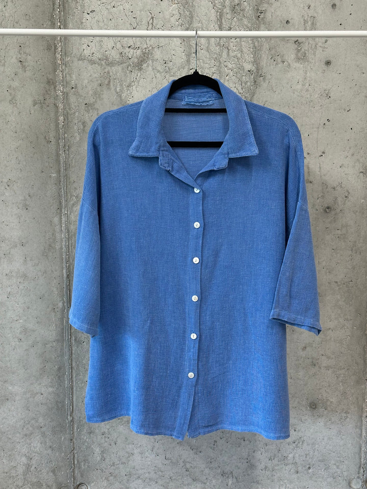 Oversize-Hemd aus Leinen und Baumwolle (Größe 40/44) MADE IN ITALY