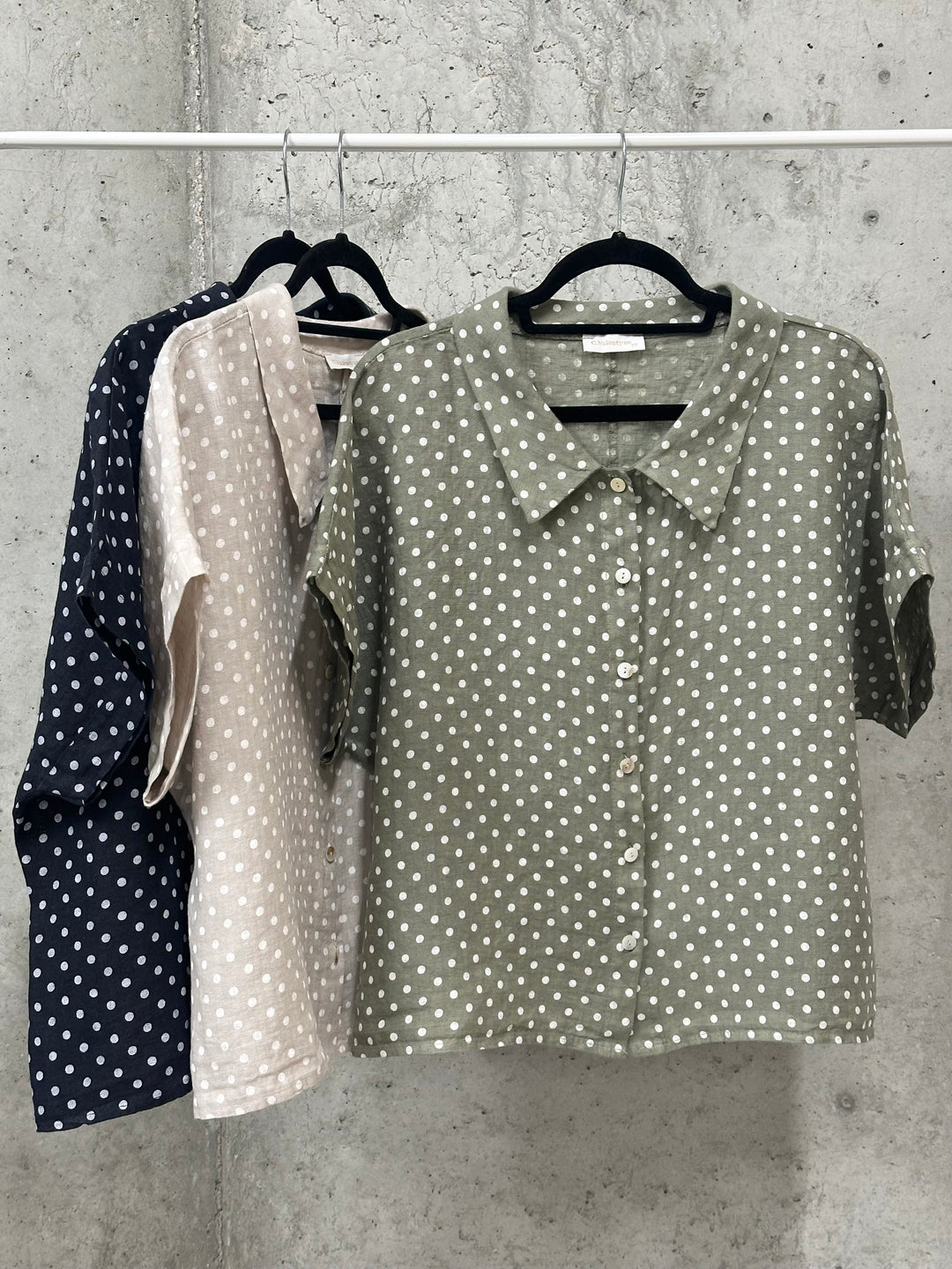 Chemisier à pois style "rétro"  100% lin (38/42) MADE IN ITALY