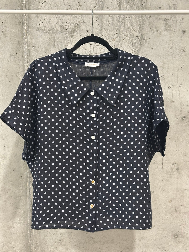 Chemisier à pois style "rétro"  100% lin (38/42) MADE IN ITALY