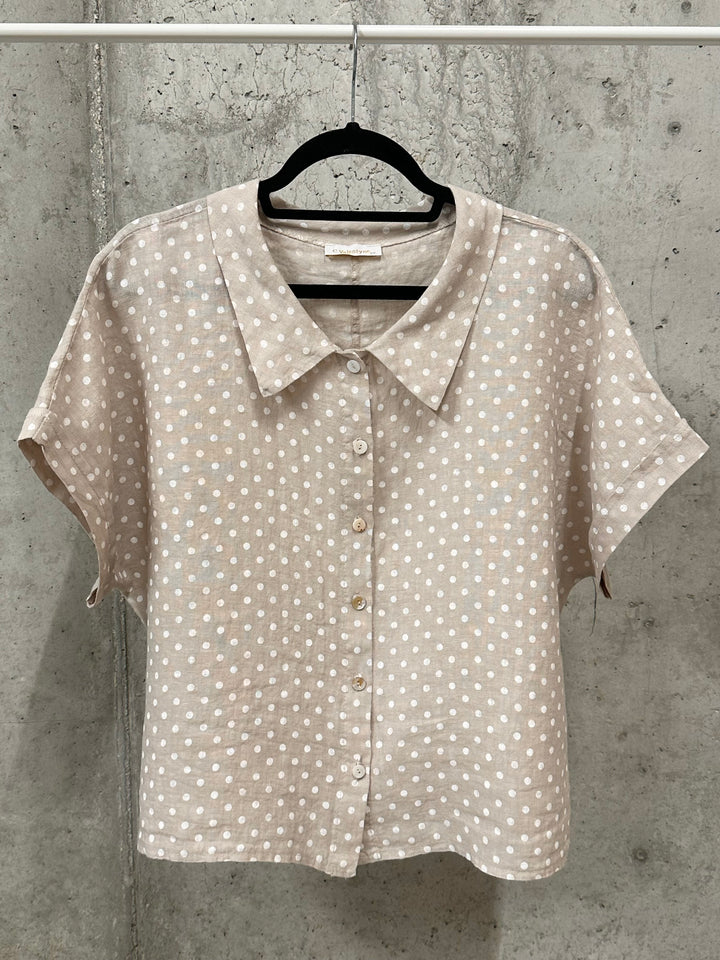 Chemisier à pois style "rétro"  100% lin (38/42) MADE IN ITALY