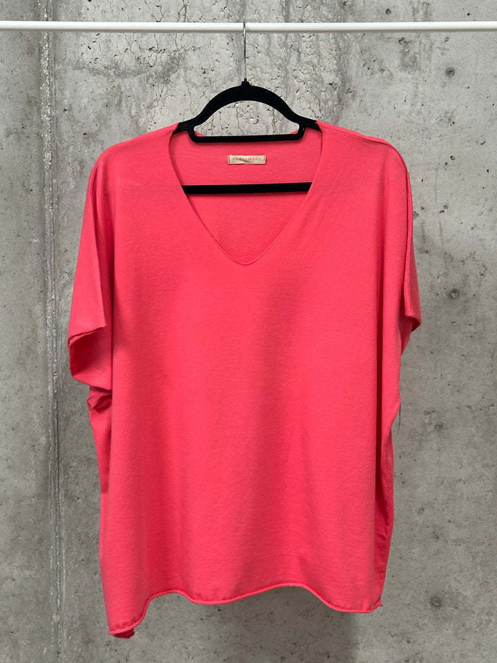 T-shirt basic & uni 100% coton col V (40/44) MADE IN ITALY