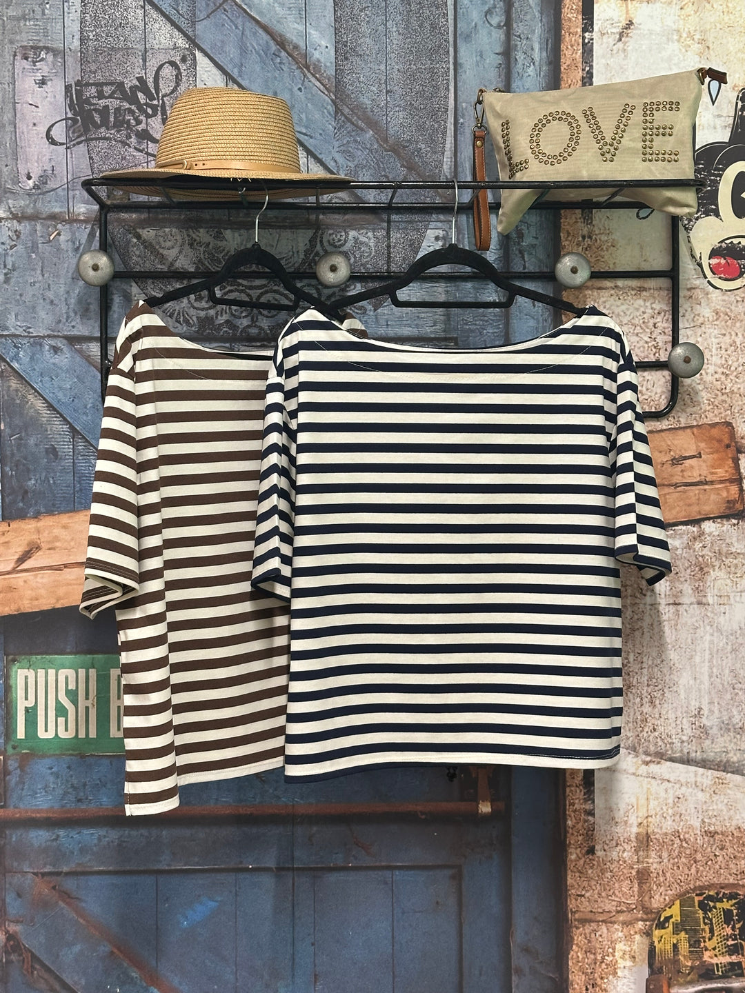 T-shirt "marinière" col bateau (38/42) 100% coton MADE IN ITALY