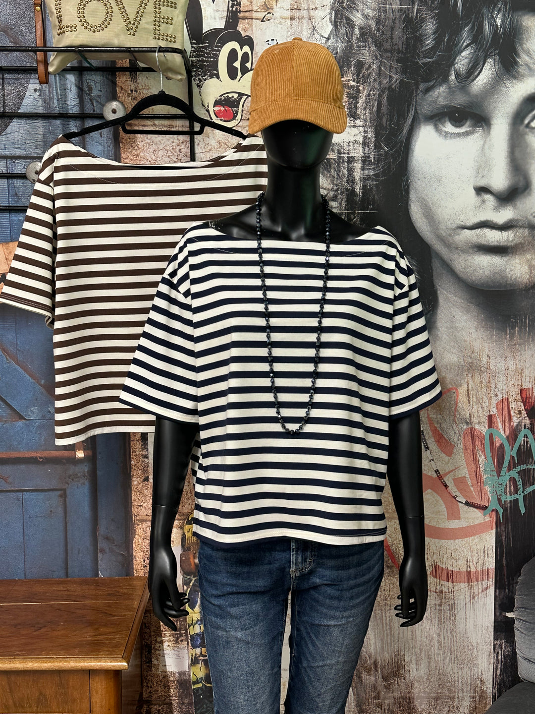 T-shirt "marinière" col bateau (38/42) 100% coton MADE IN ITALY