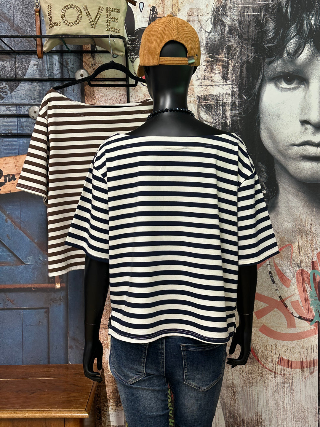 T-shirt "marinière" col bateau (38/42) 100% coton MADE IN ITALY