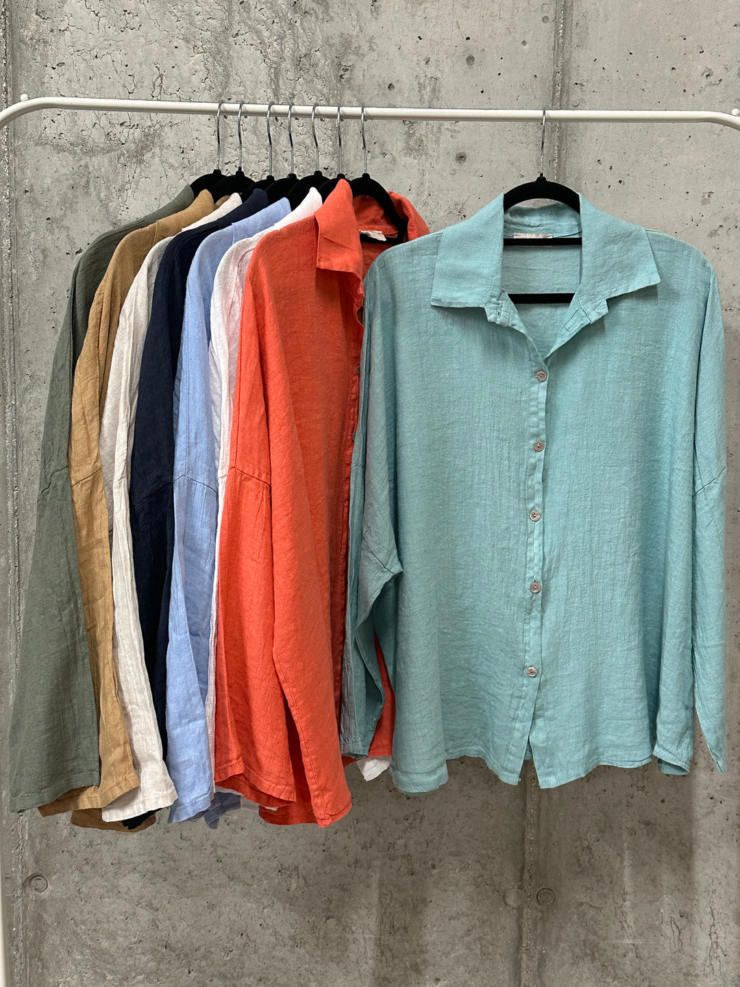 Chemisier oversize "Mélodie" 100% lin (42/46) MADE IN ITALY