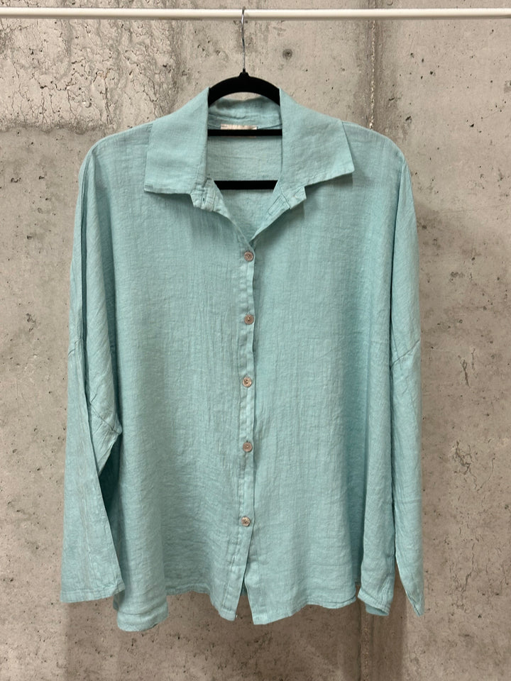 Chemisier oversize "Mélodie" 100% lin (42/46) MADE IN ITALY