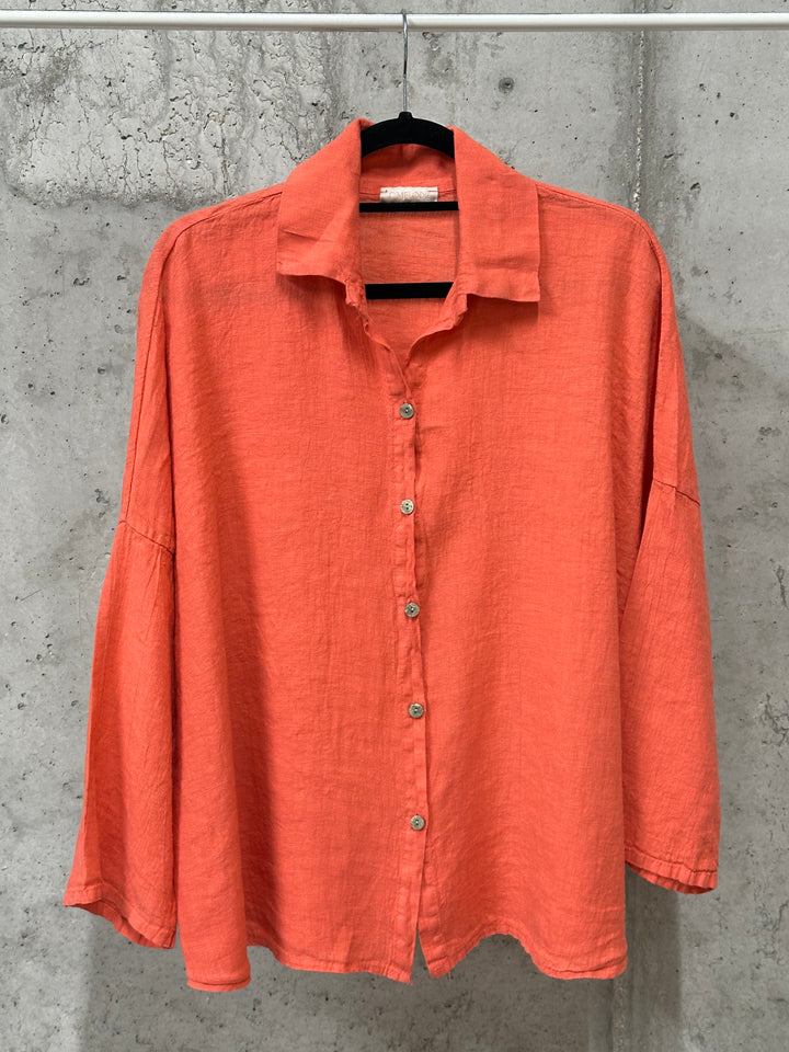 Chemisier oversize "Mélodie" 100% lin (42/46) MADE IN ITALY