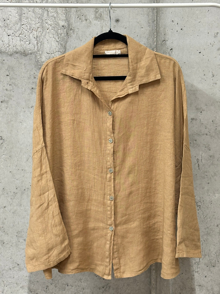 Chemisier oversize "Mélodie" 100% lin (42/46) MADE IN ITALY