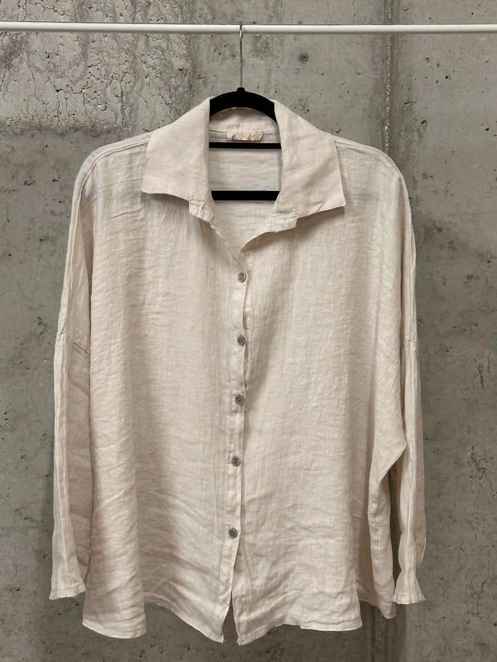 Chemisier oversize "Mélodie" 100% lin (42/46) MADE IN ITALY