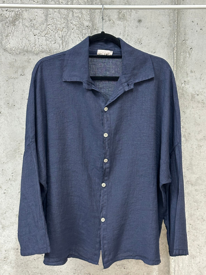 Chemisier oversize "Mélodie" 100% lin (42/46) MADE IN ITALY
