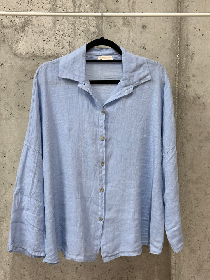 Chemisier oversize "Mélodie" 100% lin (42/46) MADE IN ITALY