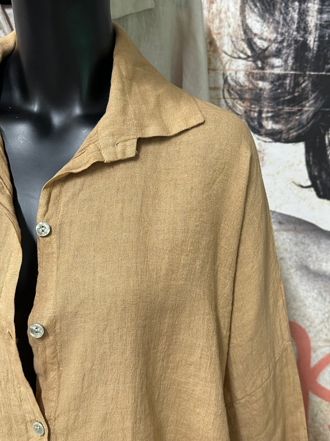 Chemisier oversize "Mélodie" 100% lin (42/46) MADE IN ITALY