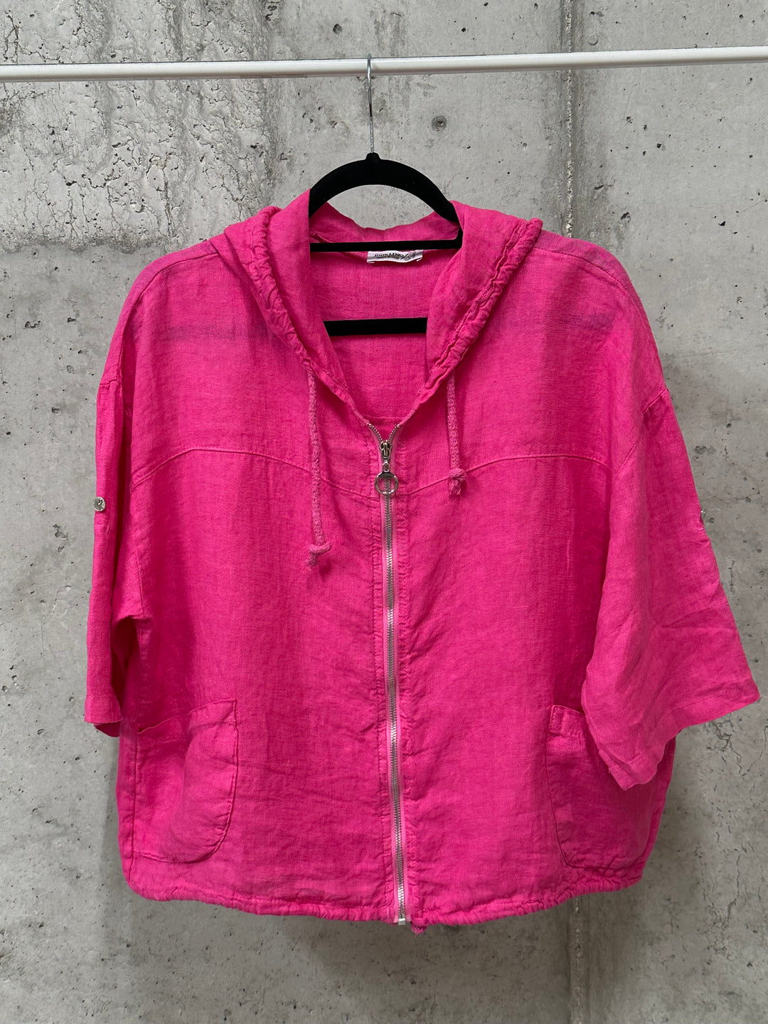 Veste courte à capuche 100% lin (38/42) MADE IN ITALY