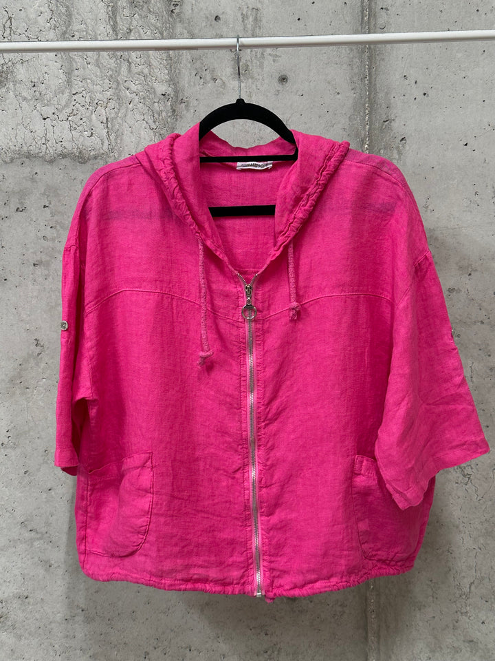Veste courte à capuche 100% lin (38/42) MADE IN ITALY