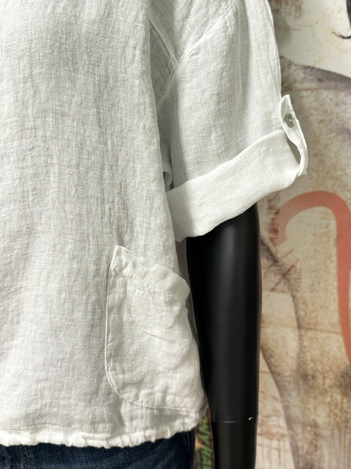 Veste courte à capuche 100% lin (38/42) MADE IN ITALY