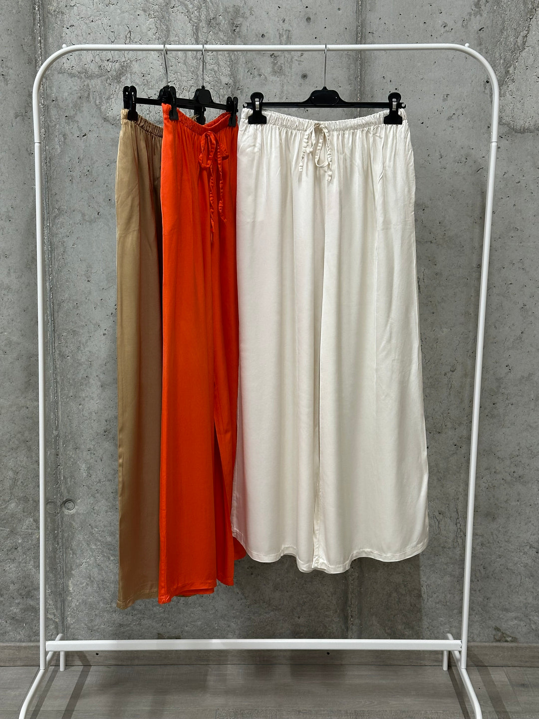 Pantalon satiné "Garance" ultra fluide taille élastique soie & viscose (40/44) MADE IN ITALY