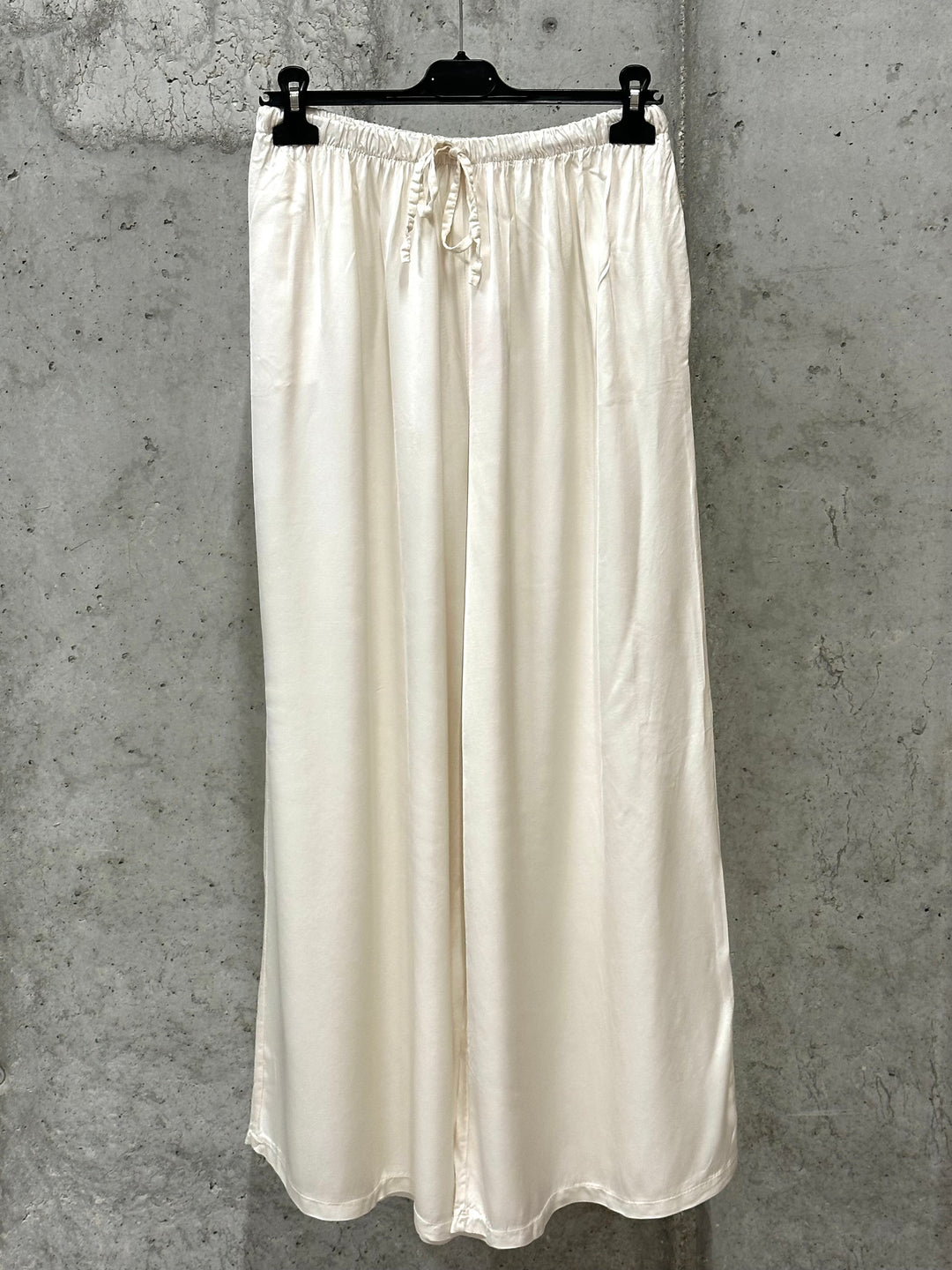 Pantalon satiné "Garance" ultra fluide taille élastique soie & viscose (40/44) MADE IN ITALY
