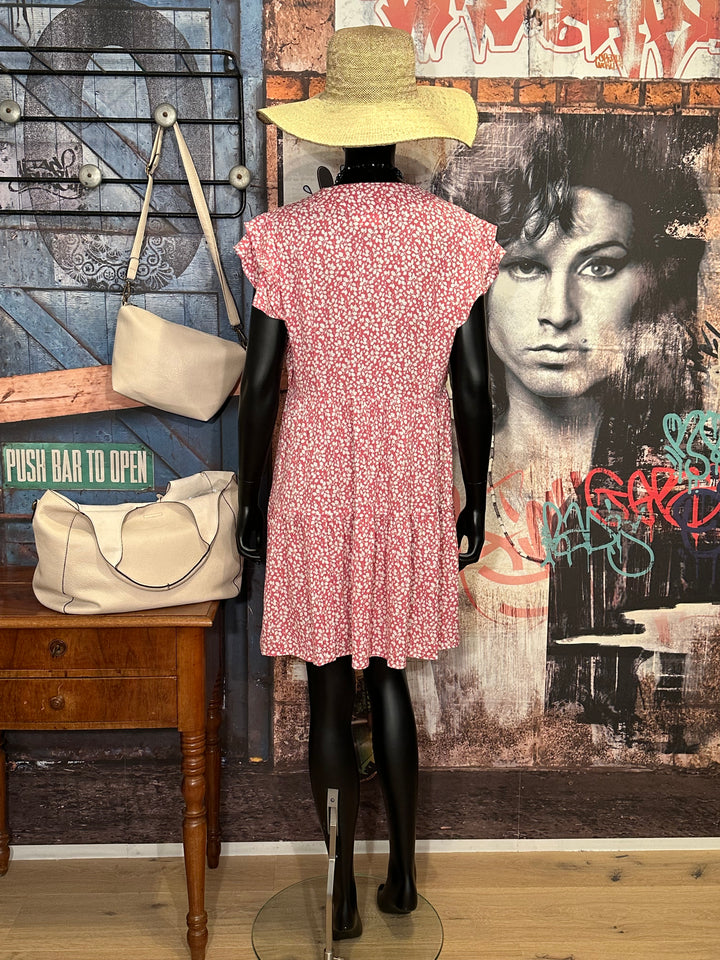 Robe estivale motif "floral" rose & blanc